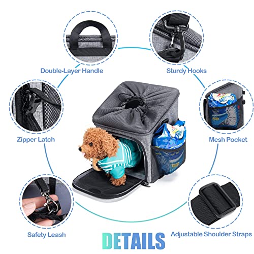 Wakytu Dog Bike Basket Carrier, Pet Bicycle Front Carrier Backpack for Bike Riding Foldable Removable, Reflective Strips… - Image 6