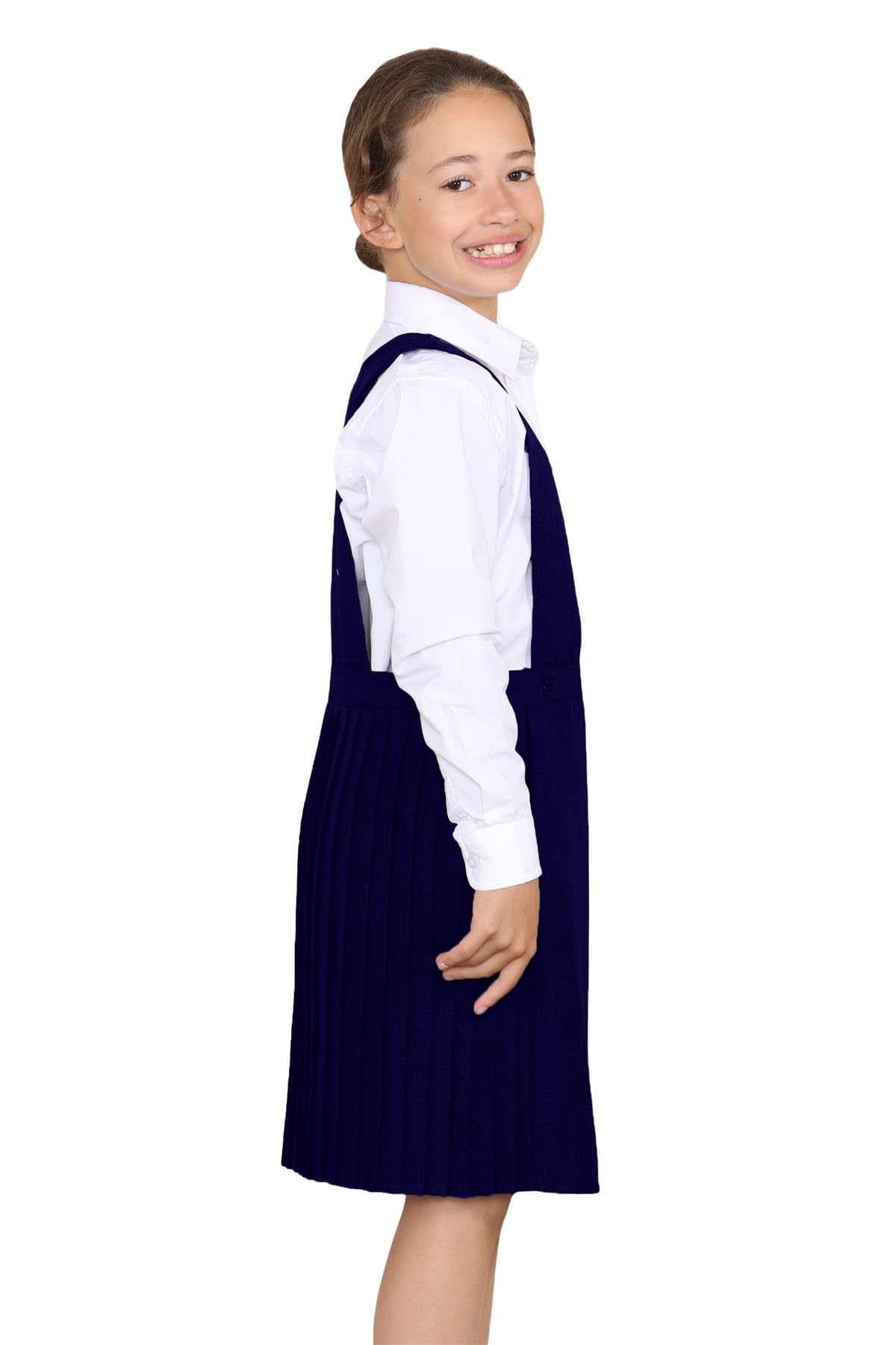 Vestido de uniforme escolar sin mangas plisado para niñas