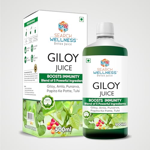 Image of Giloy /Guduchi Ayurvedic Juice 500 ml (Pack of 3) | Natural & Healthy for Blood Purification,Strength & Immunity Booster | Body Detox for Women & Men | Blend of Giloy, Amla & more