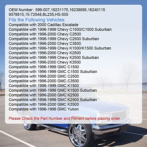 DICMIC A/C Heater Control Panel Climate Control Module Without Rear Window Defogger Switch for 1996-2000 Chevy GMC C1500 C2500 C3500 K1500 K2500 K3500 Suburban Yukon Replace# 599-007, 15-72548