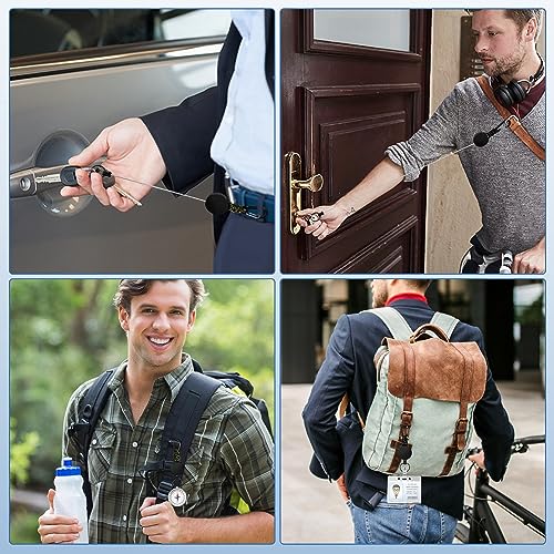 Schlüsselanhänger Ausziehbar 2 Stücke Schlüsselband Ausziehbar JoJo mit 60cm Ausziehbar Stahlseil Einziehbarer Schlüsselanhänger Schlüsselkette Karabiner