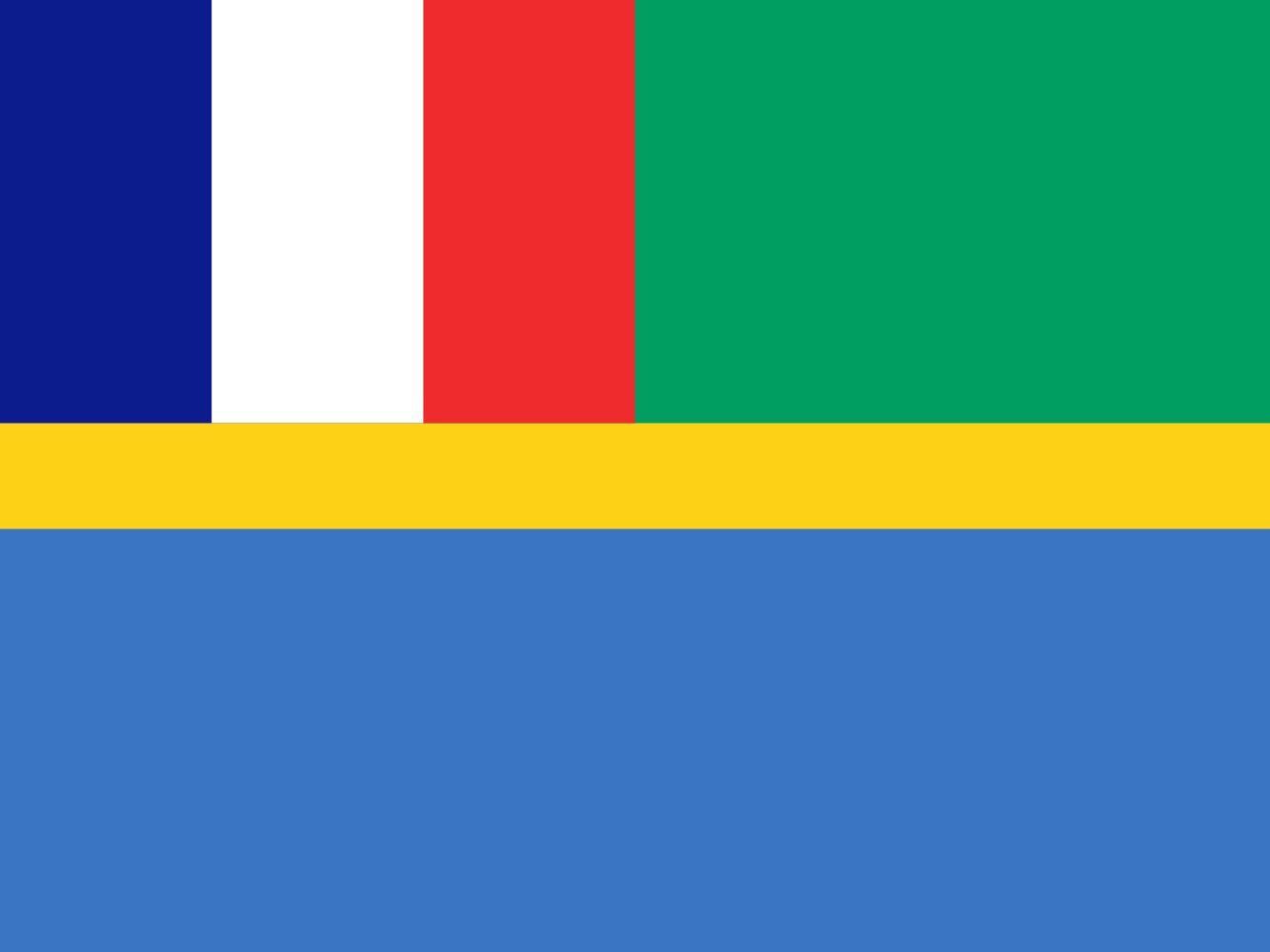 Drapeau XL Gabon 1959-1960 drapeau paysage 2.16m2 pavillon historique grand format