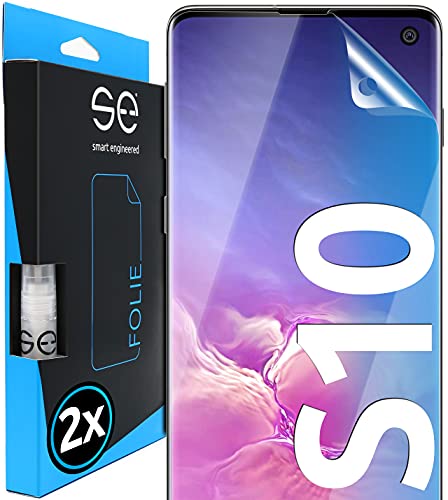 2x se® Film de Protection 3D Transparent pour Samsung Galaxy S10, Auto-réparateur, Compatible Empreinte & FaceID, Installation Sans Bulles, Résistant aux...