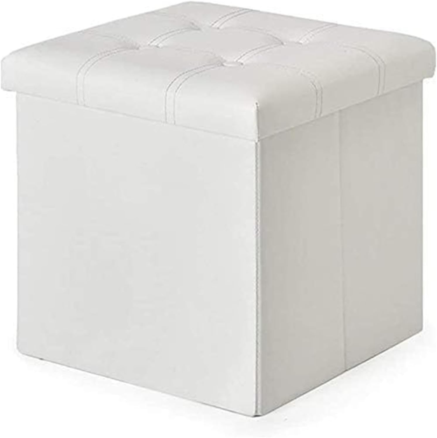 Footrest Multi-Function Storage Solid PU Change Shoe Bench for Living Hallway-Footstool Sofa Stool en Bench Seat (Blanc One Size)