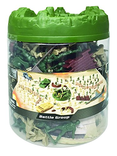 Sunny Days Entertainment Military Battle Group Bucket – 100 Assorted Soldiers And Accessories Toy Play Set For Kids, Boys And Girls | Plastic Army Men Figures With Storage Container #TOP2
