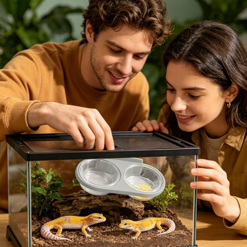 S für Geckos, magnetisch, kippsicher, abnehmbar, für Reptilien, für Eidechsen, Bartdrachen, Schildkröten, Hamster, Krabben, Reptilien, Terrarium, Gehege, Lebensraum, Käfig, Tank-9