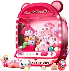 Mini Máquina de Pegar Bichinhos de Brinquedo Pink , Pelúcia , Com Bichinho, Bolinha, Bicho de Pelucia Infantil, Urso, Ursinhos, Modelo Grande, Com USB