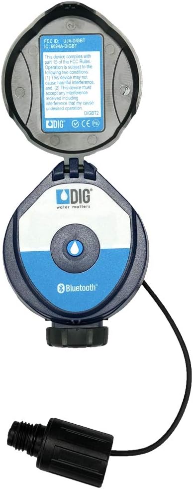 DIG 410BT-000 Battery Powered Bluetooth Controller w/ 3 Valve Adapters for Hunter, Rain Bird & Toro