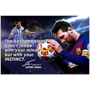 Lionel Messi Motivational Poster Quote inspirational Quotes Classroom Posters Mens Soccer Pro Coaching Wall Art Growth Mindset Teacher Educational Signed Memorabilia Sports Decor Jersey Boys P113