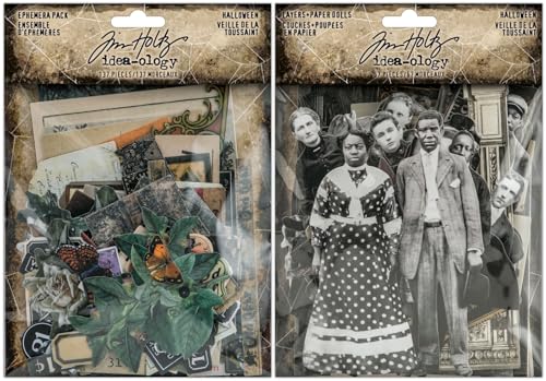 Tim Holtz Idea-ology Halloween 2025 Ephemera & Layers + Paper Dolls - Two Item Bundle