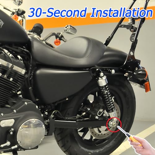 Image of Rear Side License Plate Bracket for Harley Davidson 1993-2025 for Sportster 48 72 | Iron 883 1200 | Nightster & Roadster | Side Mount License Plate | 1 /2 inch Shock Mount | Side Customization