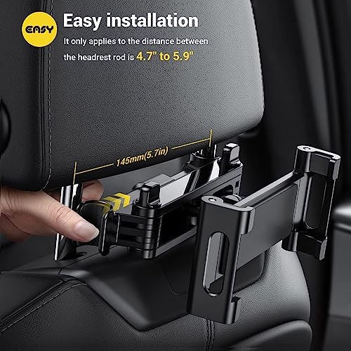 Car Tablet Holder,Headrest Tablet Mount,Air Vent Tablet Mount,Seat Headrest Stand Cradle for Kids,Compatible with iPad Pro Air Mini, Galaxy Tabs,Other 5.8-14.5"Cell Phones,Tablets and Devices,Black