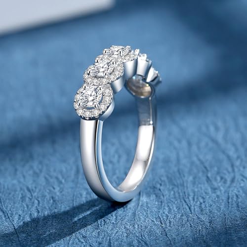 Moissanite Wedding Band for Women D Color VVS1 Moissanite Eternity Ring 18K White Gold Plated S925 Sterling Silver Promise Engagement Rings for Women Wife Men3