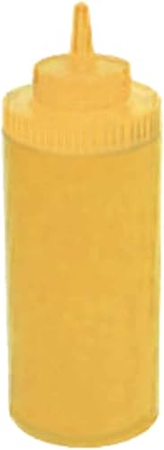 Miniatura 7 de Botella exprimible, 24 onzas, boca ancha, plástico, amarillo (6 piezasunidad)