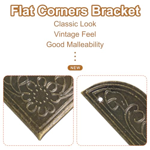 Image of uxcell 30pcs Vintage Corner Protector 2 inchx2 inchx0.4 inch Decorative Metal Edge Corner Protectors Brackets with Mounting Nails for Box Wooden Case Chest Table Desk Bronze