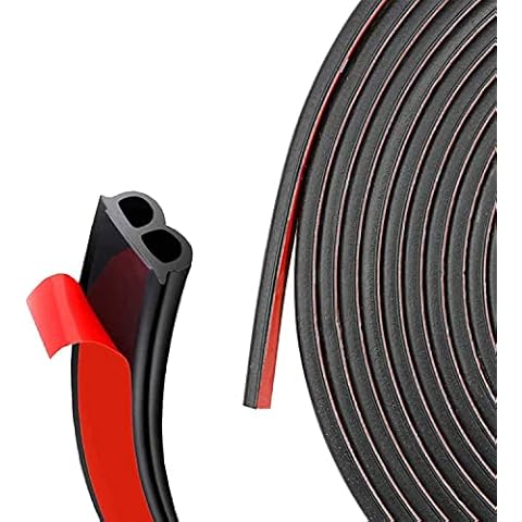 Dricar Car Door Seal Strip 52.5Ft/16M Long Self Adhesive Automotive Rubber Draught Seal Weatherstrip for Car Window Door Soundproofing Engine Cover (B Shape, Black) Cover