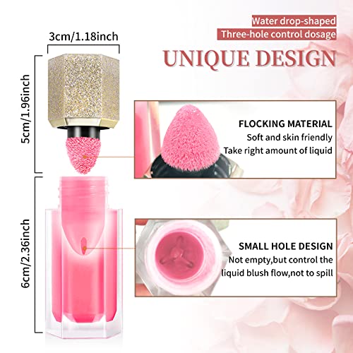 Pasnowfu Soft Cream Liquid Blush, Liquid Skin Tint For Cheek, Eyes And Lip, Long Lasting, Waterproof, Smudge Proof, Bright Natural Looking Skin Creamy Blush Makeup,Blend Evenly Liquid, Peach Pink #TOP2