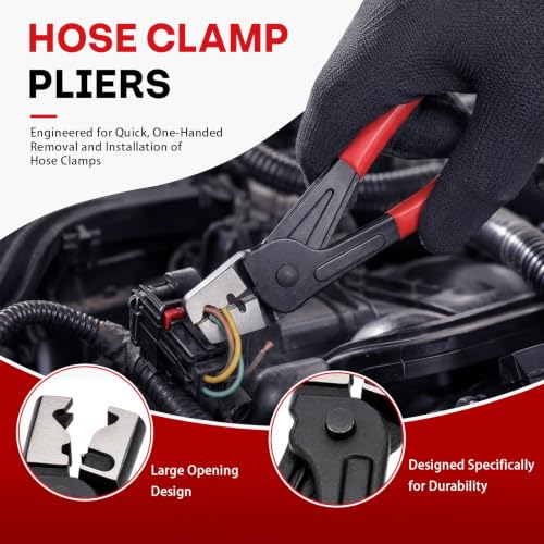 Image of 9-Piece Electrical Disconnect Pliers Tool Kit for Cars | Automotive Electrical Connector Removal, Relay Puller, Hose Removal Pliers, Clip Remover & Separator for Trucks, and SUVs