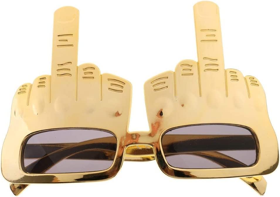 Tricky Middle Finger Sunglasses, Creative Middle Finger Flip Off Hand Shape Finger Silly Funny Party Novelty Sunglasses Novelty Party Eye Glasses Glam