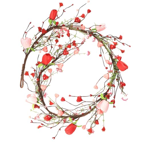 Rotin flexible en cœur et papillons, décoration artisanale premium