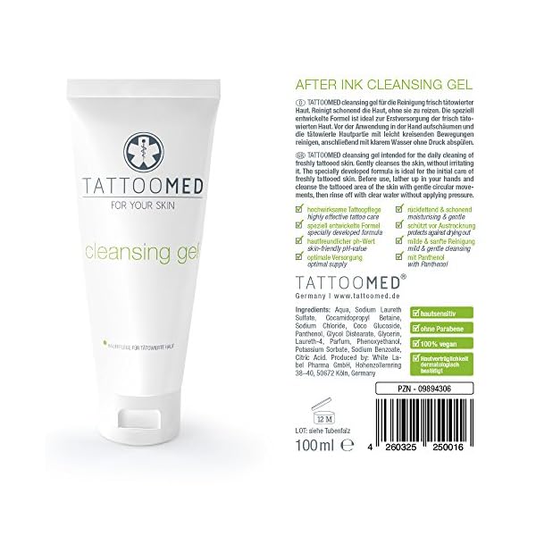 TattooMed Ltd. Edition Tattoo-Pflege Set, Medizinisches Hautpflegekomplettsystem für tätowierte Haut, 3er Pack (3 x 100… – Bild 6