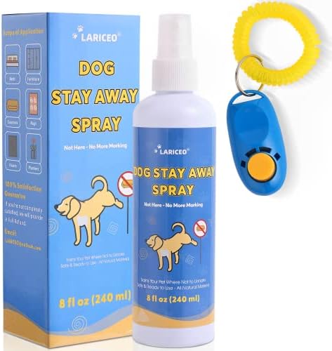 LARICEO Not Here Dog Spray! Training Spray for Dogs to Stop Peeing - Pet No More Marking - Dog Pee Deterrent Spray for Indoors & Outdoor Use - Safe Dog Repellent Spray for Peeing - Dog Stay Away - 8oz