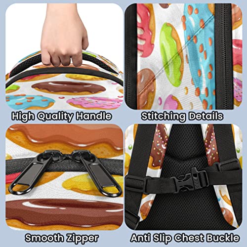 Sac à dos enfants donuts noir avec sangle pectorale ergonomique