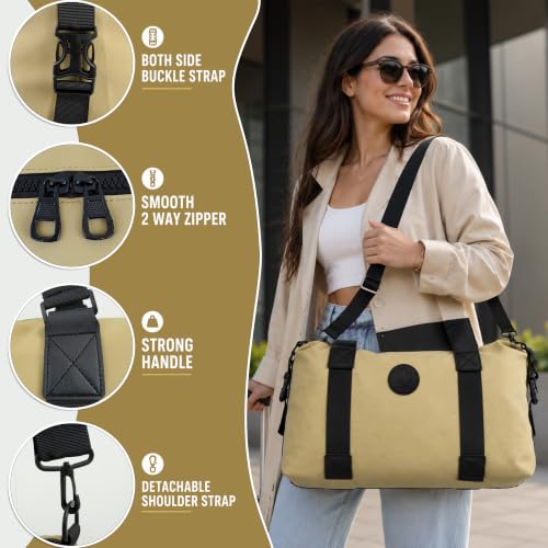 Image of Storite Travel Duffel Bag, Khaki, 42x14x33 cm