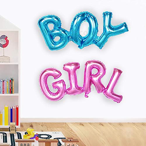 Image of Rozi Decoration Boy & Girl Letter Foil Balloon - Birthday Celebration Party Decor Balloons | 27 inch (Blue -Pink)