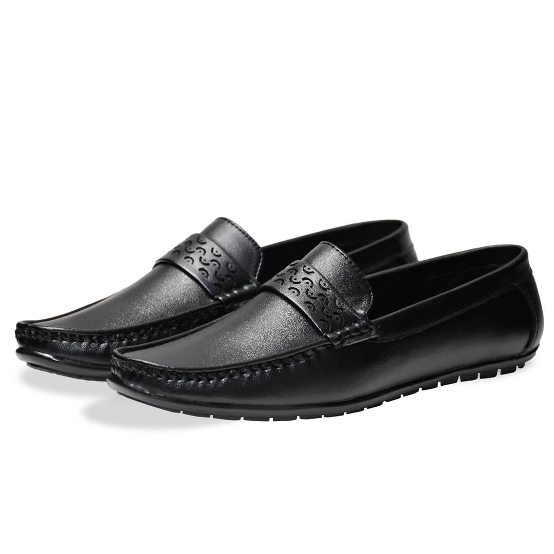 ATERNA Mens Loafers, Comfortable, Light Weight Slip-On, College and Office Wear - (Black) UK-6 (B0C196K3LB) Amazon Price History, Amazon Price Tracker