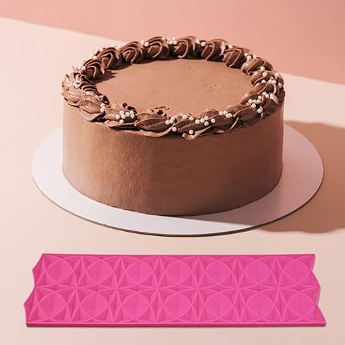 Miniatura 9 de Moldes de fondant con formas de silicona para decoración de bordes, tapete de impresión de fondant, molde de silicona para fondant, moldes de