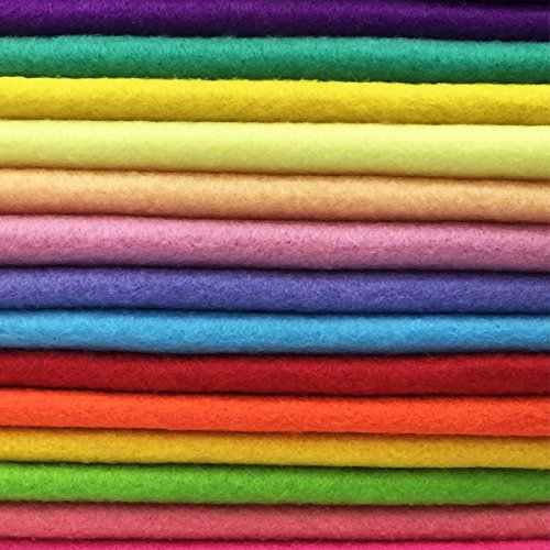 flic-flac 28pcs Thick 1.4mm Soft Felt Fabric Sheet Assorted Color Felt Pack DIY Craft Sewing Squares Nonwoven Patchwork (20 X 30 cm)