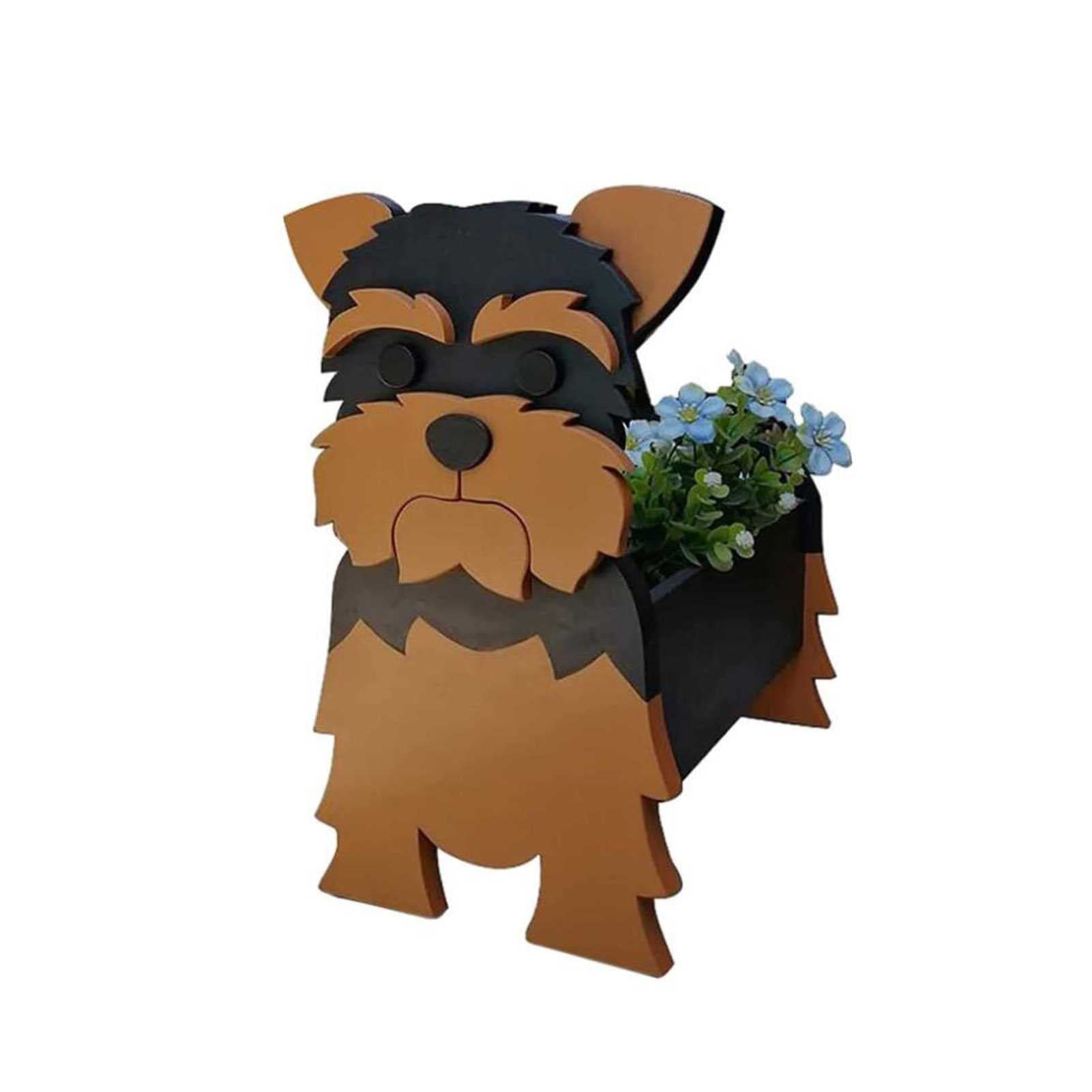 ZGYOZMNG Cute Yorkshire Terrier Planter Plant Pot, Dog Flower Pot, Animal Succulent Plant Pot, Husky Office Home Decor Gift, Garden Cactus Potted Plants, Cocker Spaniel Brown (Yorkshire)