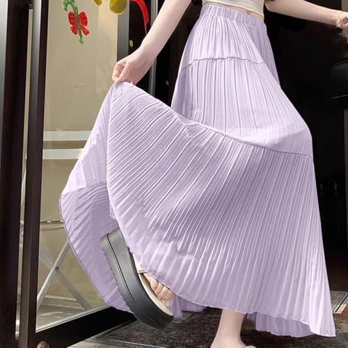 Elegant Maxi Skirts for Women 2025 Ruffle Long Flowy Swing Chiffon Elastic Waist Tiered A Line Skirt Loose Fit4