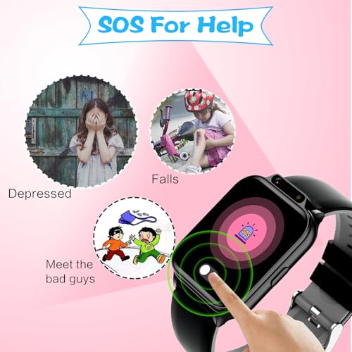 Image of 1.85 inch Kids Watch, AI(Translation /Q&A /Watch Face /Image Recognition)Smartwatches with Heart Rate,Sleep Monitor,Video Music Pedometer,NO APP /Phone, Gifts for 3-12 Years old Boys Girls(Built-in AI, Black)