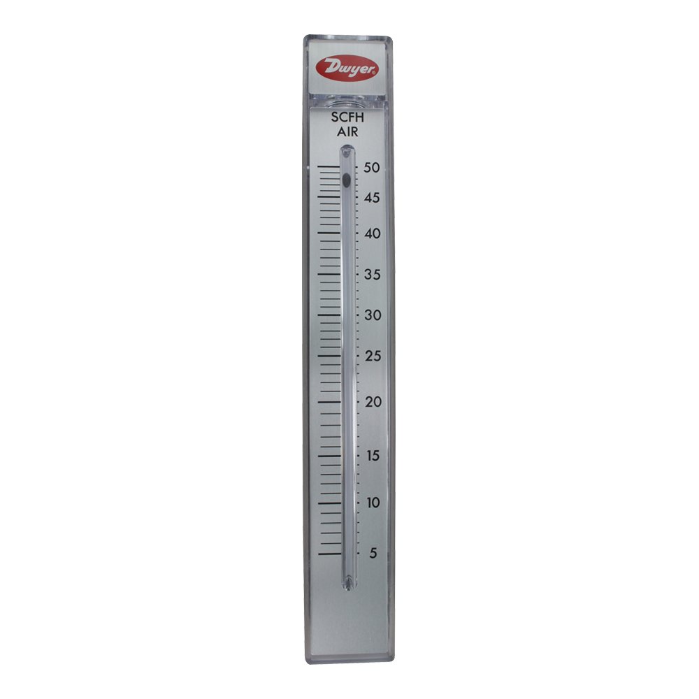 Dwyer® Rate-Master® Flowmeter, RMC-103-SSV, 2% Acc, 20-200 SCFH air, SS Valve, PC Body