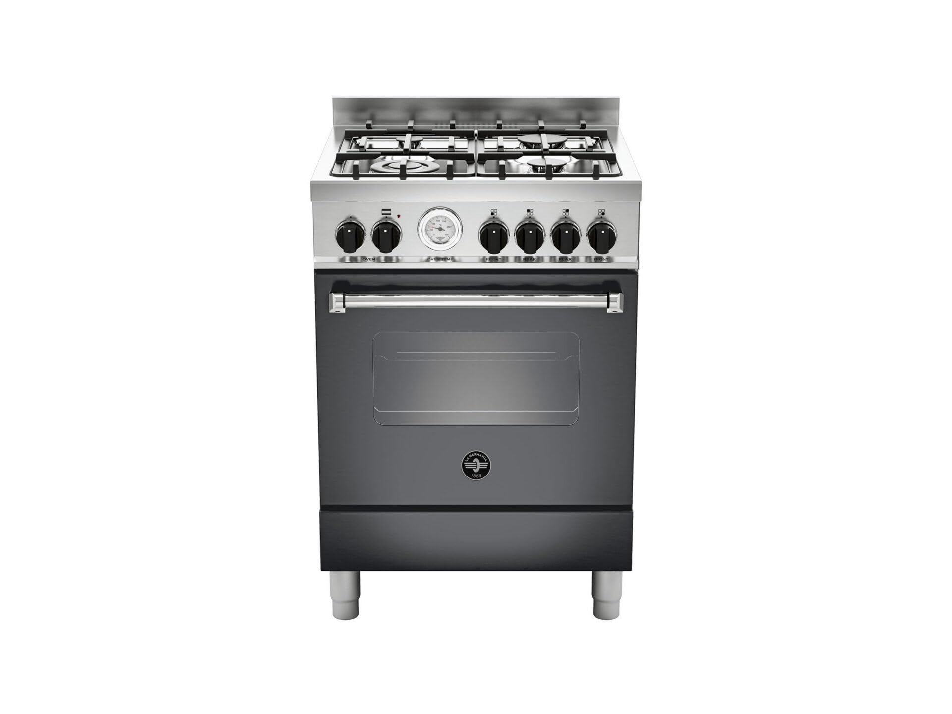 Americana AMN664GNET cucina Gas Nero, Acciaio inox A+