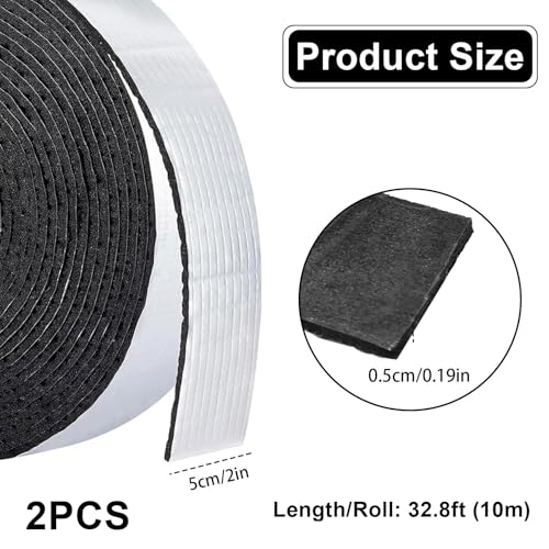 2 Rolle Isolierung Kanal, Isolierung zum Wickeln, 10 m x 0.5cm Isolierung Heizungsrohre, Rohrisolierung zum Wickeln, Rohrumwicklung, Rohrisolierungsfolie Isolierband mit Schaumstoff für Rohrschutz