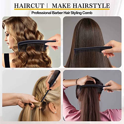 Bealihelp 4 Pieces Combs For Women And Man, Premium Black Carbon Fiber Hair Comb Set For Teasing And Parting thumb #5