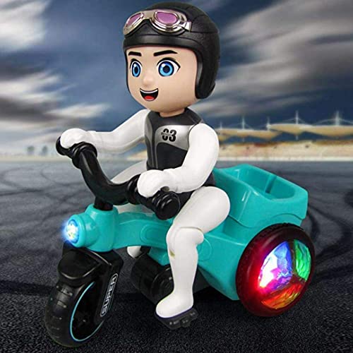 FAMOUS QUALITY Stunt Tricycle Bump and Go Toy with 4D Lights, Dancing Toy, Battery Operated Toy Plastic for Boys Girls - Multi Color - Image 3
