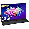 Draagbare monitor, 13.3 ” FHD HDR 1080P draagbare laptopmonitor, uips Eye Care Draagbare Display W/Smart Cover & Dual…