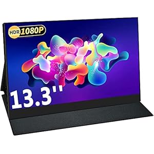 Draagbare monitor, 13.3 ” FHD HDR 1080P draagbare laptopmonitor, uips Eye Care Draagbare Display W/Smart Cover & Dual…