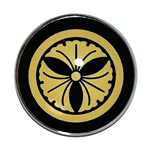 凛(りん) 家紋 ピンバッジ 丸に三銀杏 家紋 ピンバッチ