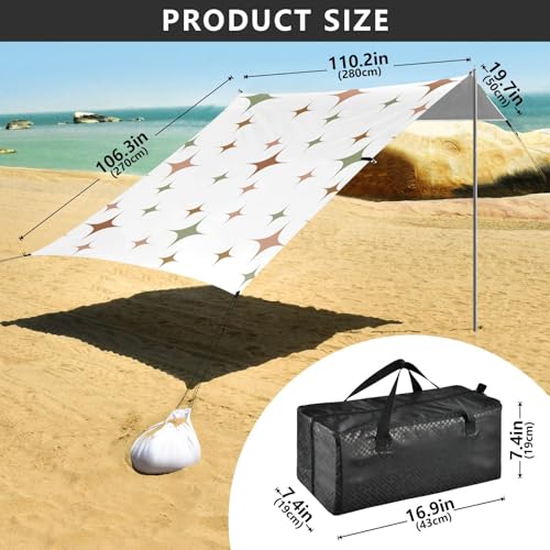 Cabaña de playa resistente al agua y viento con bolsillos de arena UPF50 8