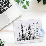 1 Pcs Black Forest Tree Quote Non-Slip Rubber Mouse Pad for Home Office Desk Workspace Laptop Gifts for Men Women Coworker Leader