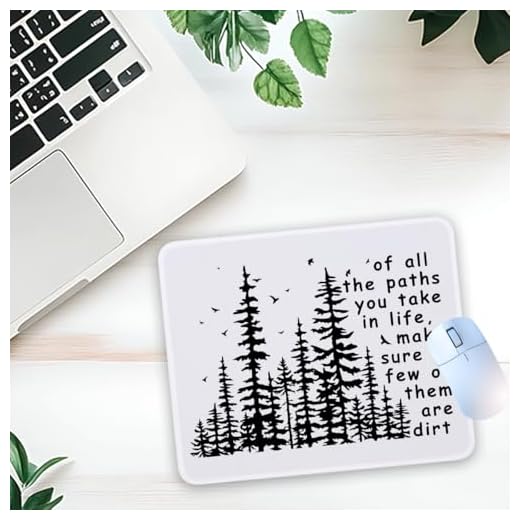 1 Pcs Black Forest Tree Quote Non-Slip Rubber Mouse Pad for Home Office Desk Workspace Laptop Gifts for Men Women Coworker Leader