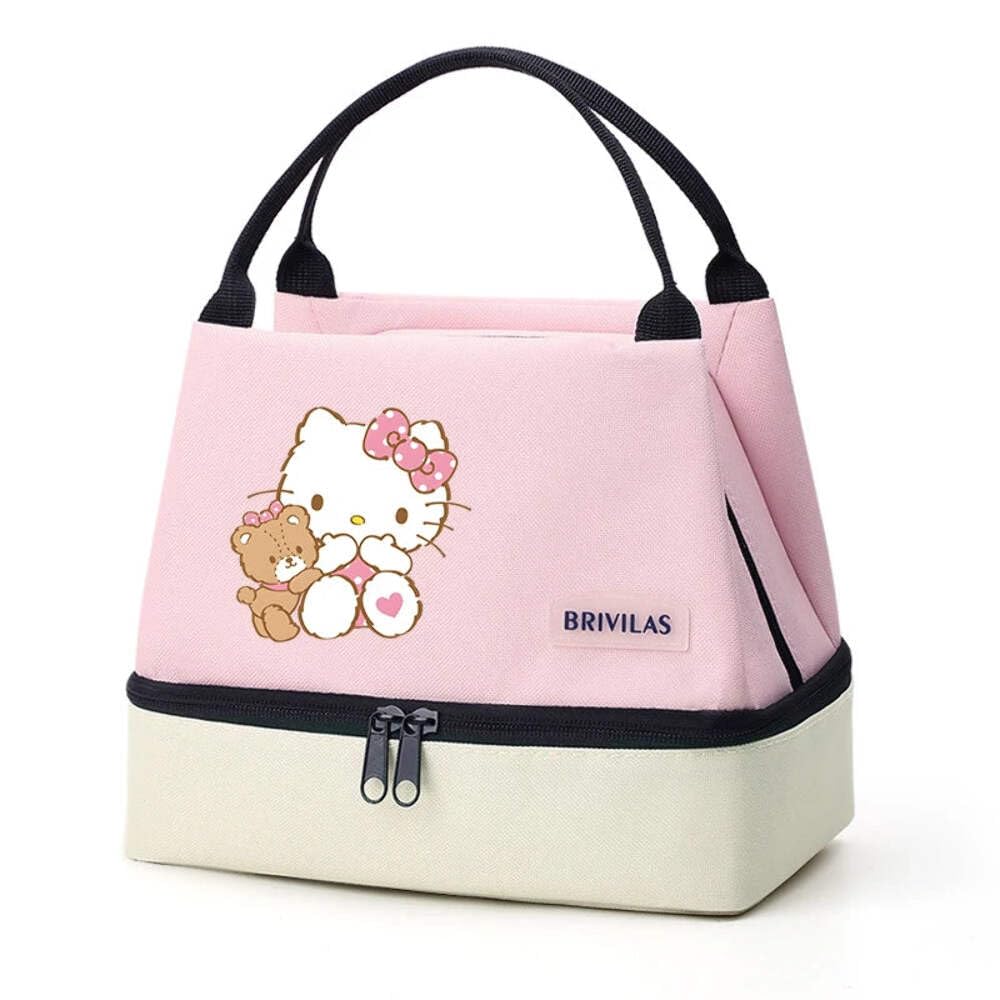 Hello Kitty - Borsa termica per il pranzo, portatile, pieghevole, isolata, per ufficio, scuola, picnic B