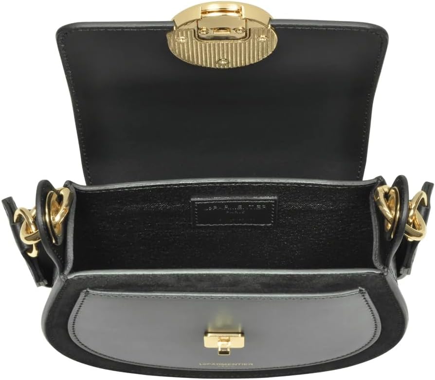 LeParmentier Yucca Shoulder Bag, Suede and Calf Leather, 7.9 x 6.7 x 2.4 inches - Image 4