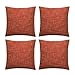 TAN.TOMI Lot de 2 Housses de Coussins 60x60cm Douce en Lin Fin Imitation décoratif pour Canapé Chambre avec Fermeture Glissière Invisible(Rouge feu 60x60 CM)