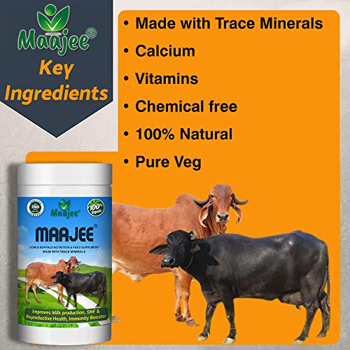 Image of Cow and Buffalo and Cattle Feed Nutrition Supplement Minerals Mixture Improves Healthy Skin Radiant Coat Milk Yield, Fat & Snf Content Gain Weight (908Gm), Powder
